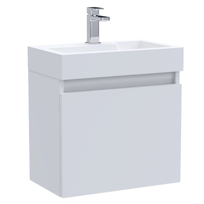 Dezine Ithon 500mm Nithline Gloss White Stort Hung Vanity Unit