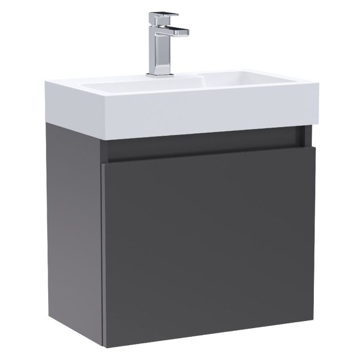 Dezine Ithon 500mm Nithline Gloss Grey Stort Hung Vanity Unit