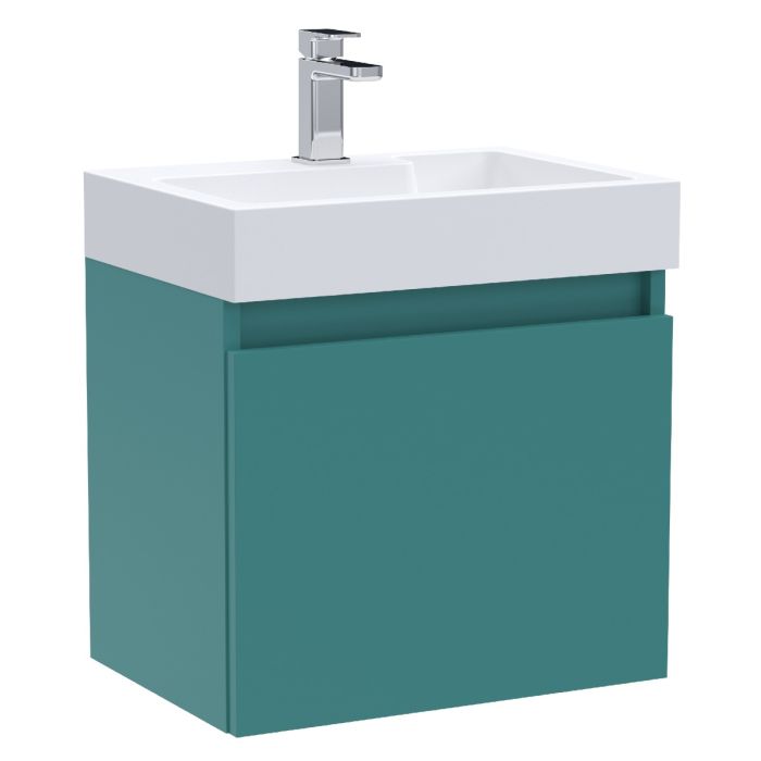 Dezine Ithon 500mm Teal Stort Hung Vanity Unit