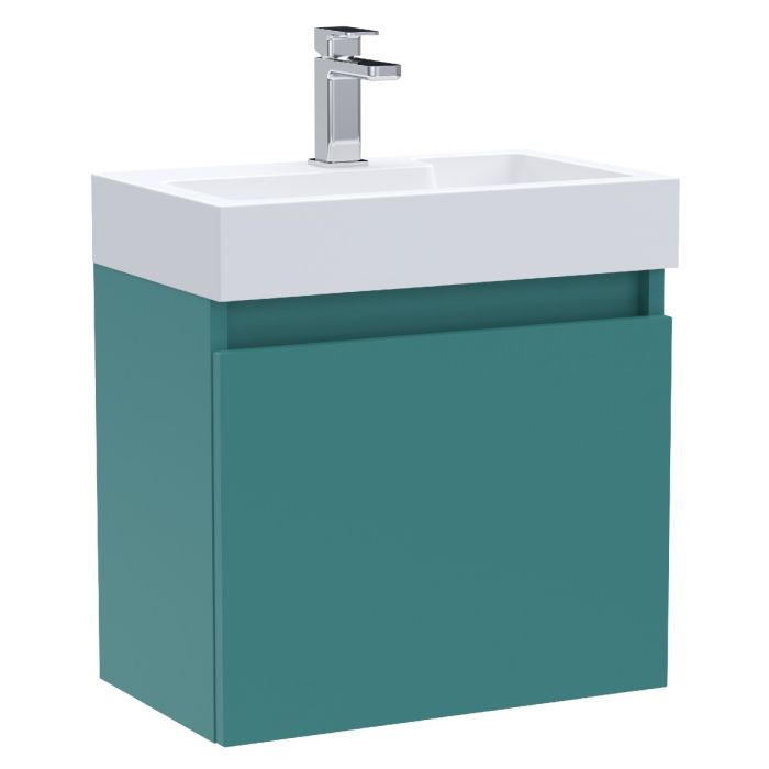 Dezine Ithon 500mm Nithline Teal Stort Hung Vanity Unit