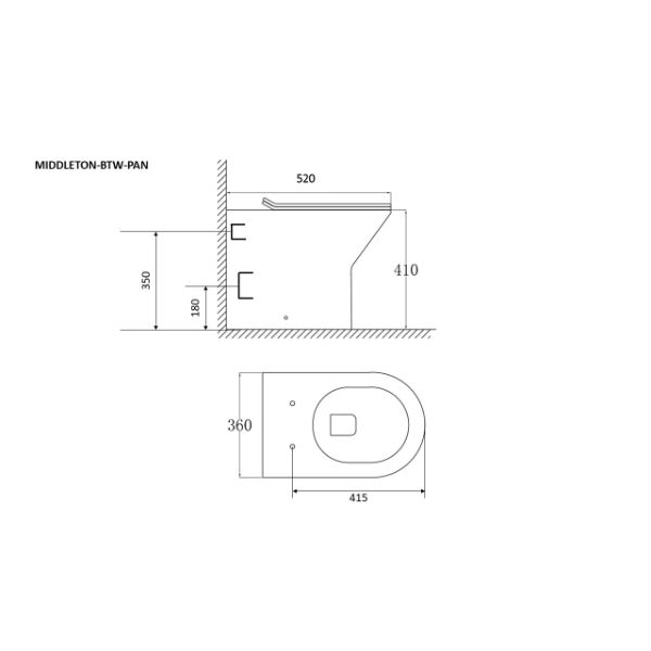 Dezine Lyd Rimless Back To Stort Toilet with Nith Soft Close Seat