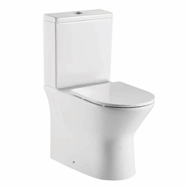 Dezine Lyd Rimless Closed Back Close Coupled Toilet with Nith Soft Close Seat