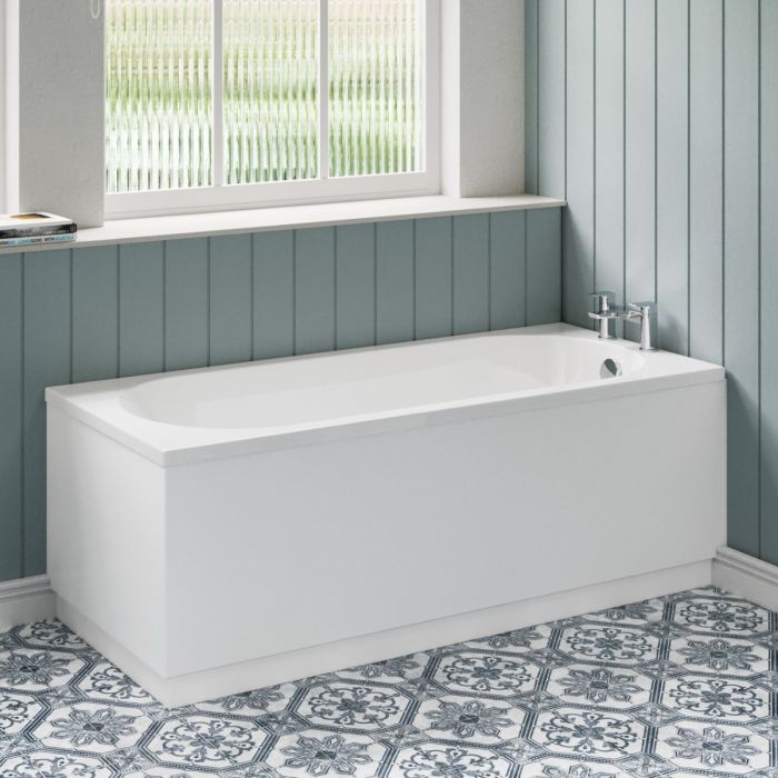 Dezine Lagan Bath Pack with Bath, Radius Bath Screen, Tap, Shower and Panel