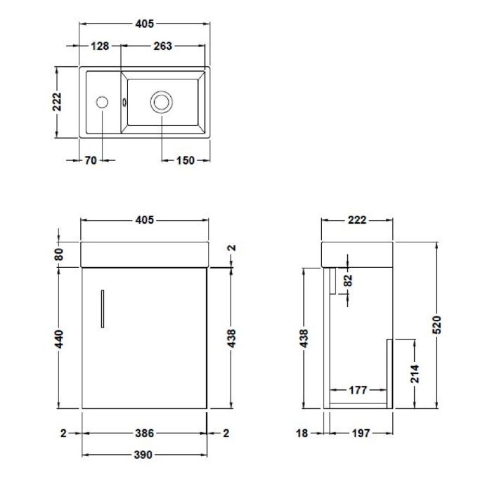 Dezine Zernara 400mm Natural Oak Stort Hung Vanity Unit