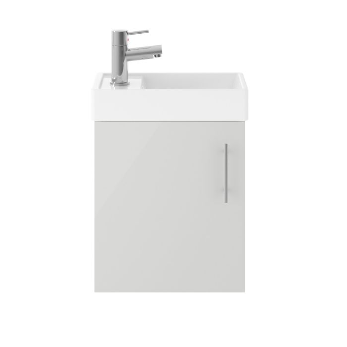 Dezine Zernara 400mm Light Gloss Grey Stort Hung Vanity Unit