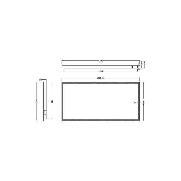 Dezine Leach Led Mirror With Demister Pad And Shaver Socket - 1200mm X600mm