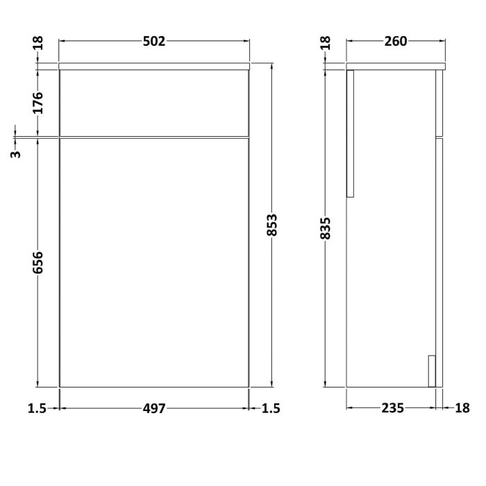 Dezine Nene 500mm Natural Oak WC Unit