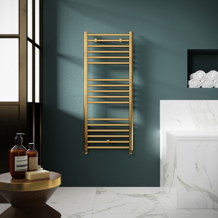 Dezine Bollin Brass 1200 x 500mm Towel Rail