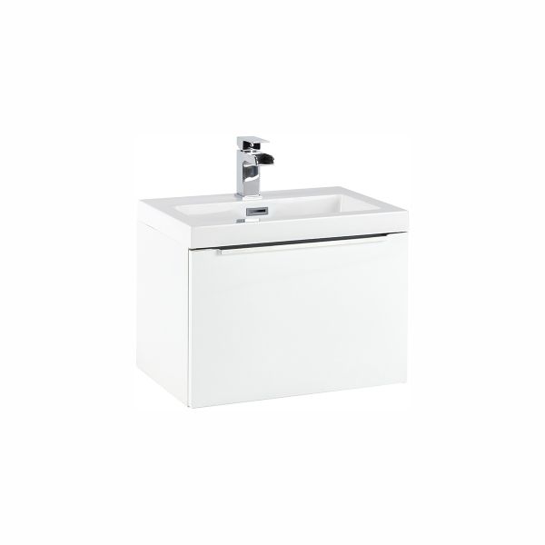 Dezine Balder 500mm Gloss White Stort Hung Vanity Unit