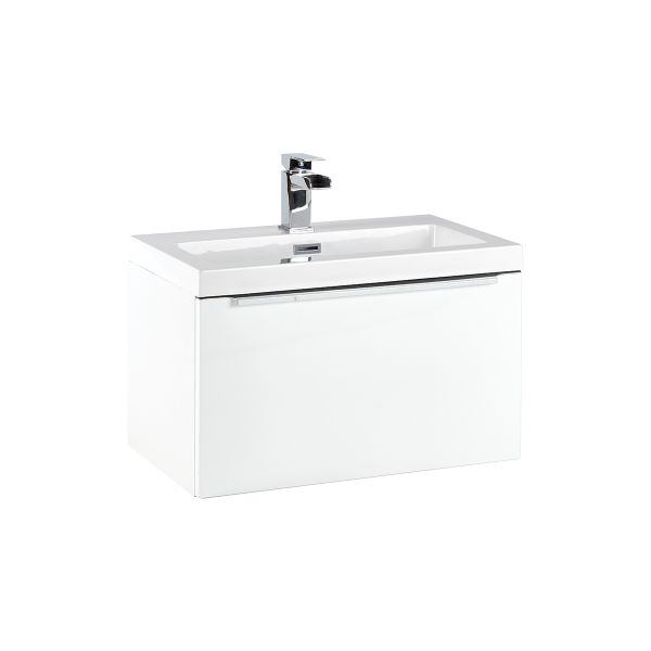 Dezine Balder 600mm Gloss White Stort Hung Vanity Unit