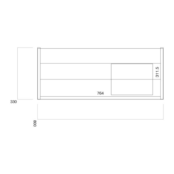 Dezine Balder 800mm Gloss White Stort Hung Vanity Unit