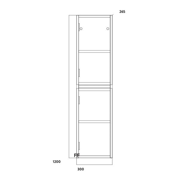 Dezine Balder 300mm Gloss White Tall Storage Unit