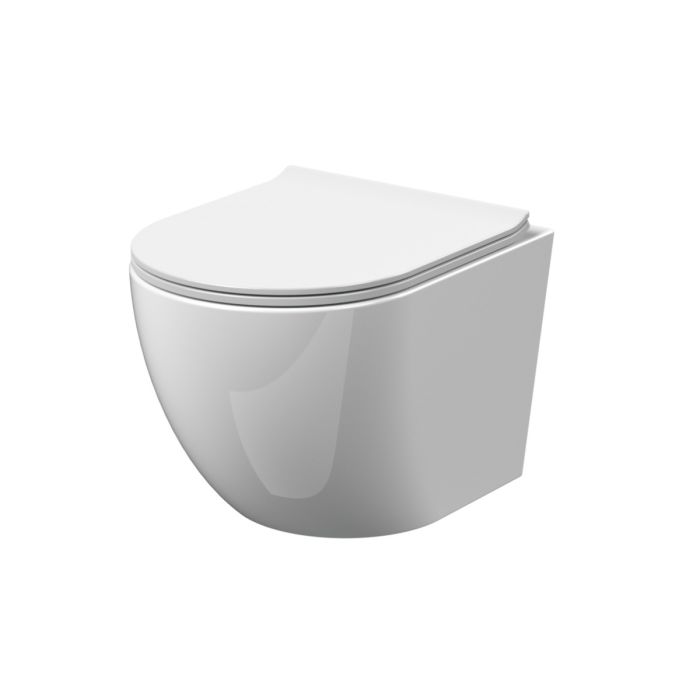 Dezine Alton Pure Stort Hung Toilet with Soft Close Seat