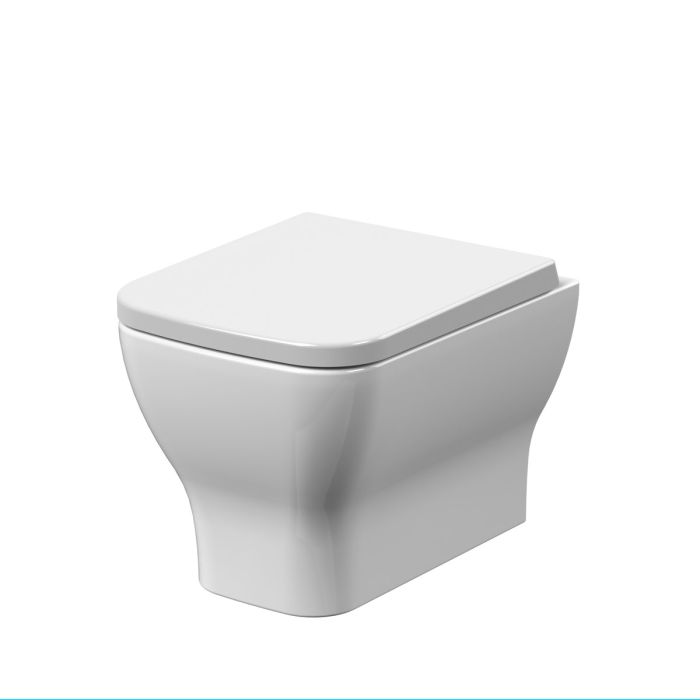 Dezine Cubo Stort Hung Toilet with Soft Close Seat