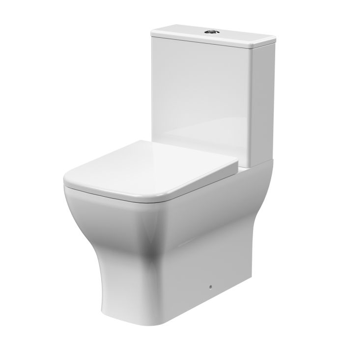 Dezine Cubo Fully Flush To Stort Close Coupled Toilet with Soft Close Seat