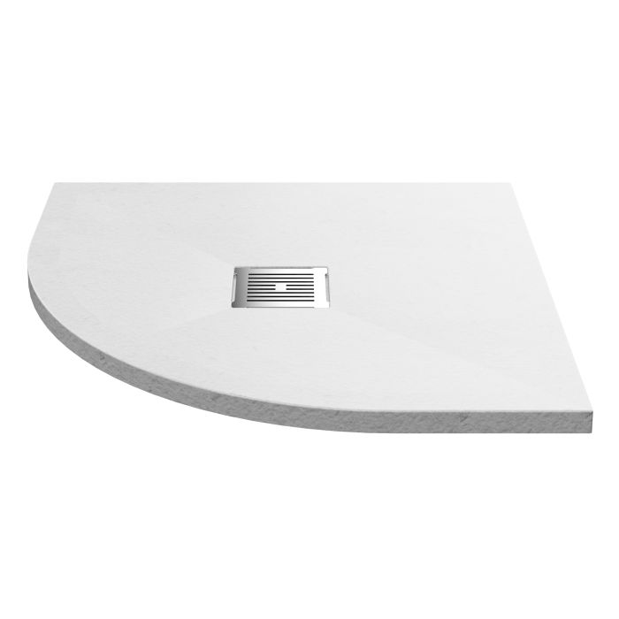 Dezine Quadrant White Slate Shower Tray, Center Waste-800mm x 800mm