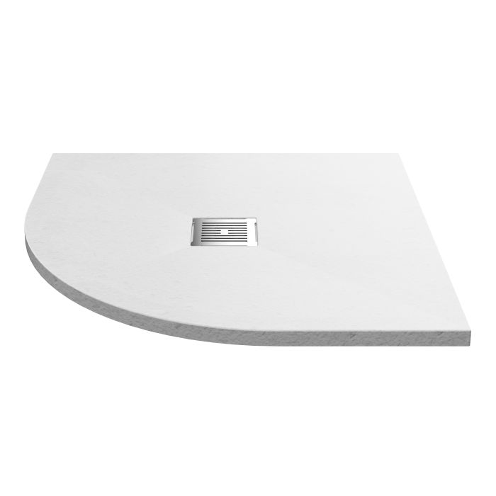 Dezine Quadrant White Slate Shower Tray, Center Waste-900mm x 900mm