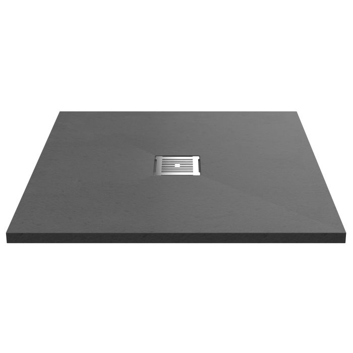 Dezine Square Grey Slate Shower Tray, Center Waste-900mm x 900mm