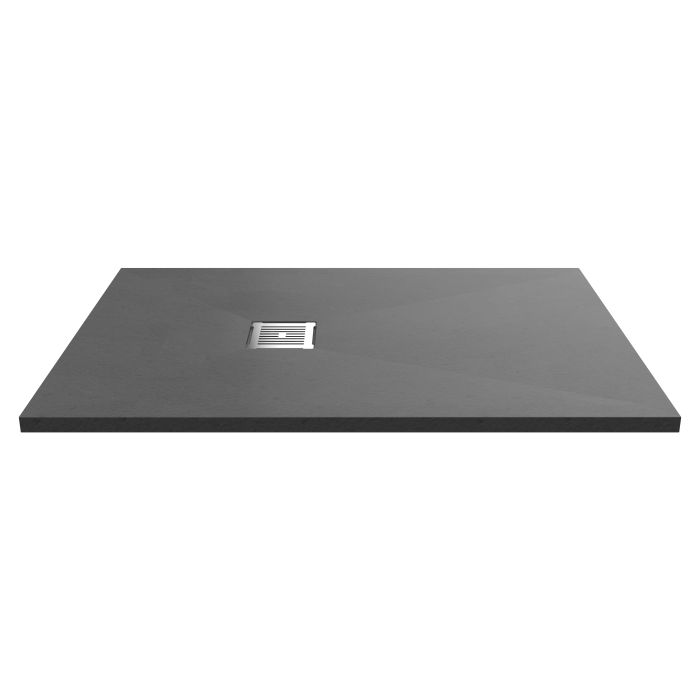 Dezine Rectangular Grey Slate Shower Tray, Center Waste-1200mm x 800mm