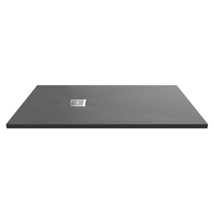 Dezine Rectangular Grey Slate Shower Tray, Center Waste-1400mm x 800mm