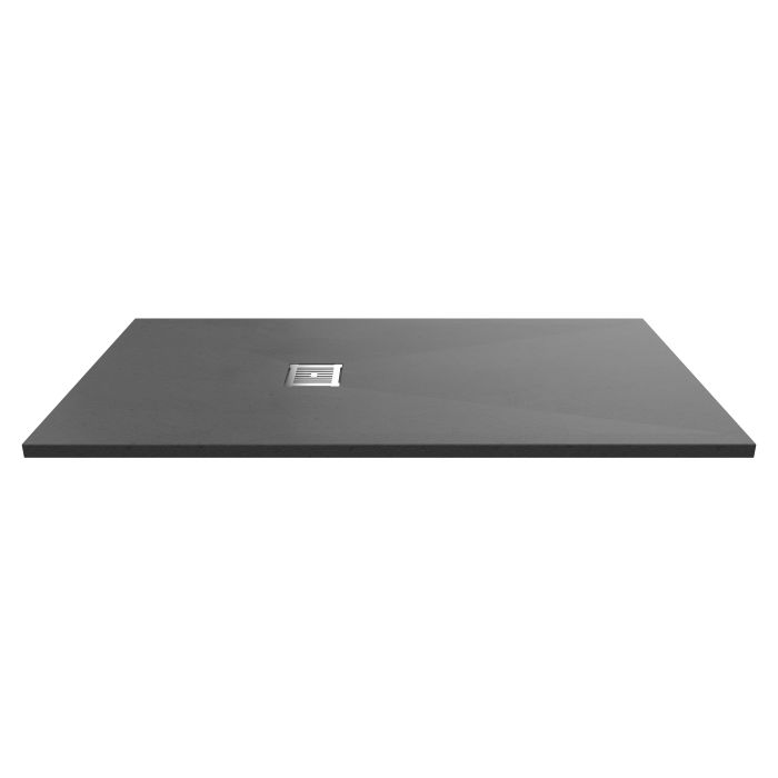 Dezine Rectangular Grey Slate Shower Tray, Center Waste-1600mm x 800mm