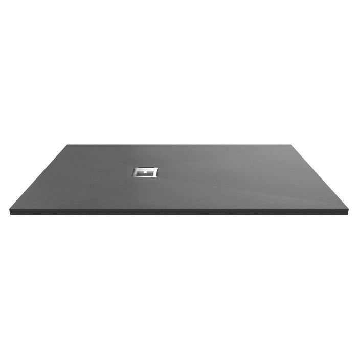 Dezine Rectangular Grey Slate Shower Tray, Center Waste-1600mm x 900mm