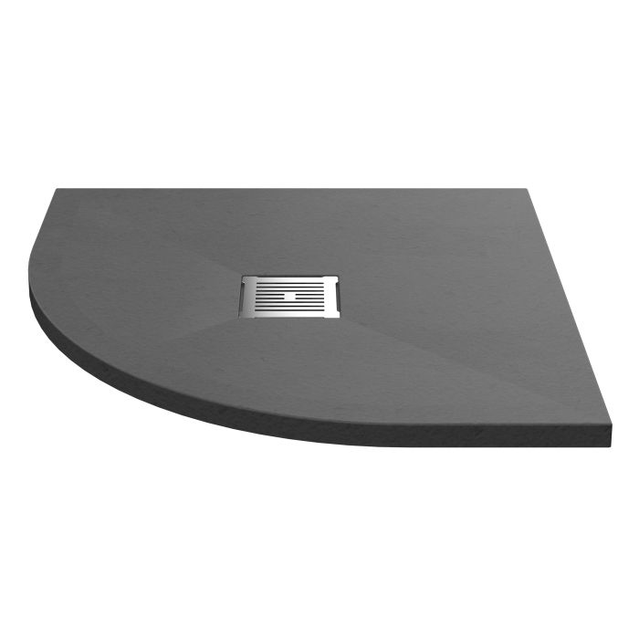 Dezine Quadrant Grey Slate Shower Tray, Center Waste-800mm x 800mm