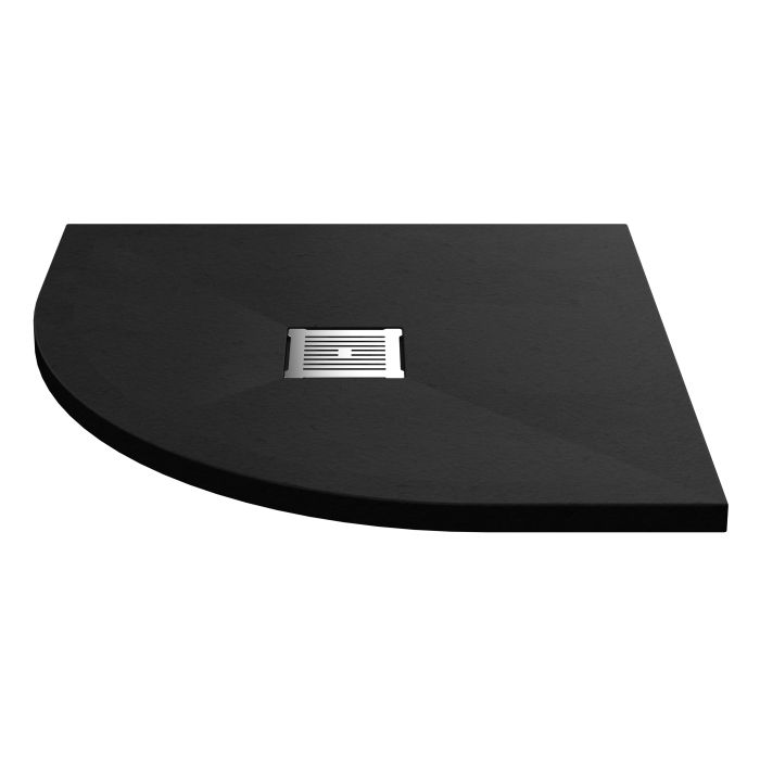 Dezine Quadrant Black Slate Shower Tray, Center Waste-800mm x 800mm