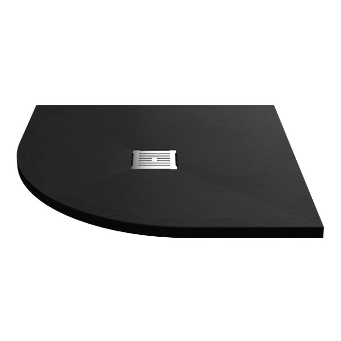 Dezine Quadrant Black Slate Shower Tray, Center Waste-900mm x 900mm