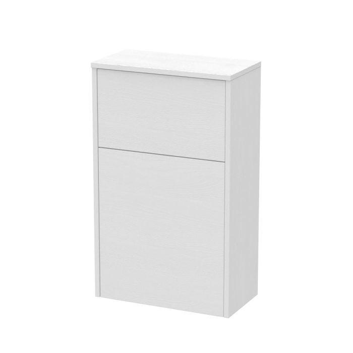 Dezine Almond 500mm White Woodgrain WC Unit