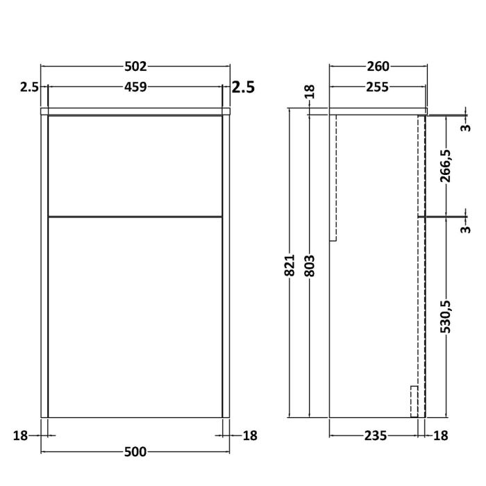 Dezine Almond 500mm Matt Grey WC Unit