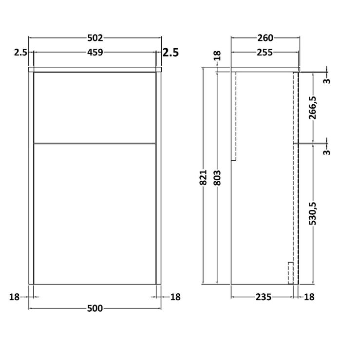 Dezine Almond 500mm Matt Blue WC Unit