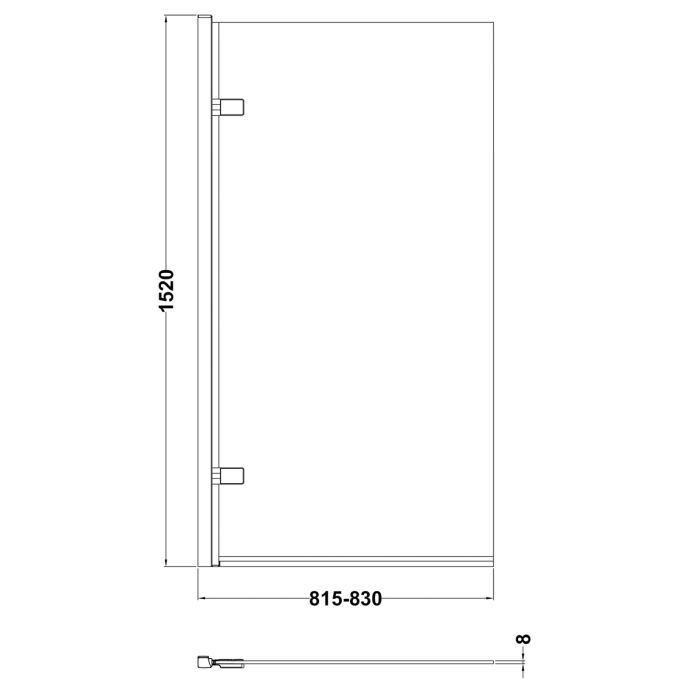 Dezine 8mm Brushed Brass Straight Bath Screen