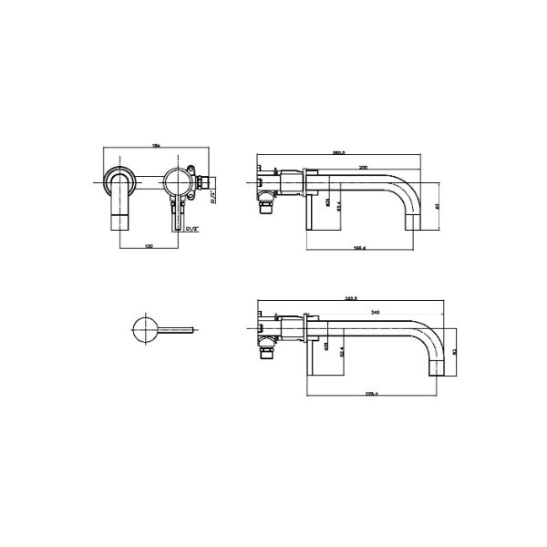 Dezine Pennar 7 Chrome Stort Mounted Basin Mixer