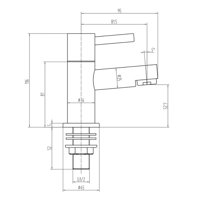 Dezine Tigris Basin Pillar Taps