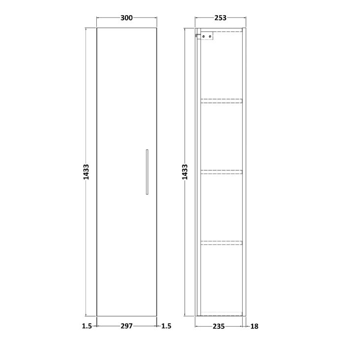 Dezine Avon 2 300mm Solace Oak Tall Unit