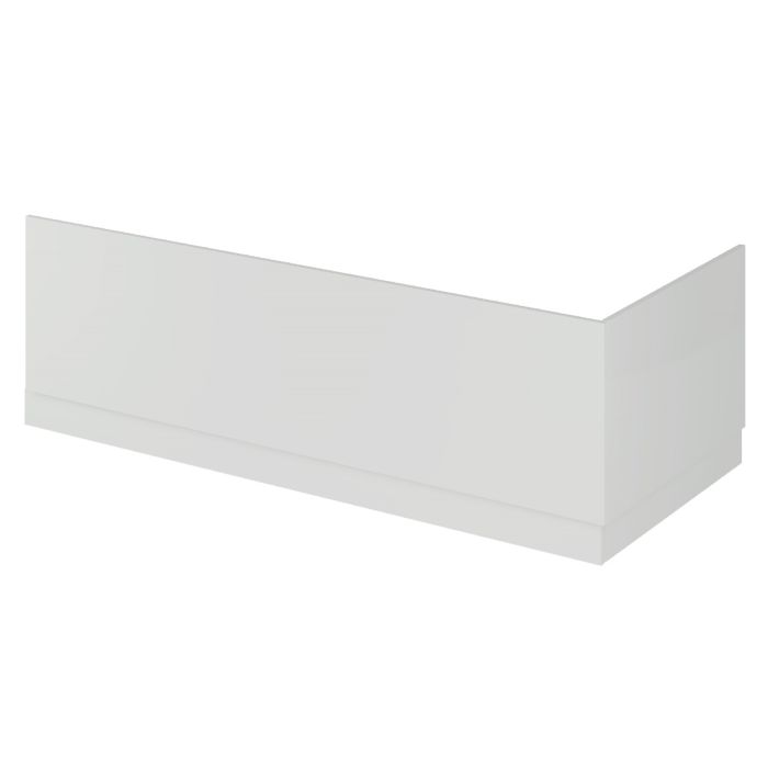 Dezine Light Gloss Grey 1700mm Bath Panel with Plinth