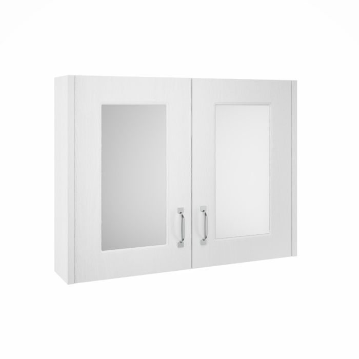 Dezine Greta 800mm White Double Door Mirror Unit