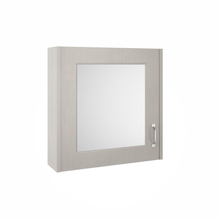 Dezine Greta 600mm Soft Grey Single Door Mirror Unit