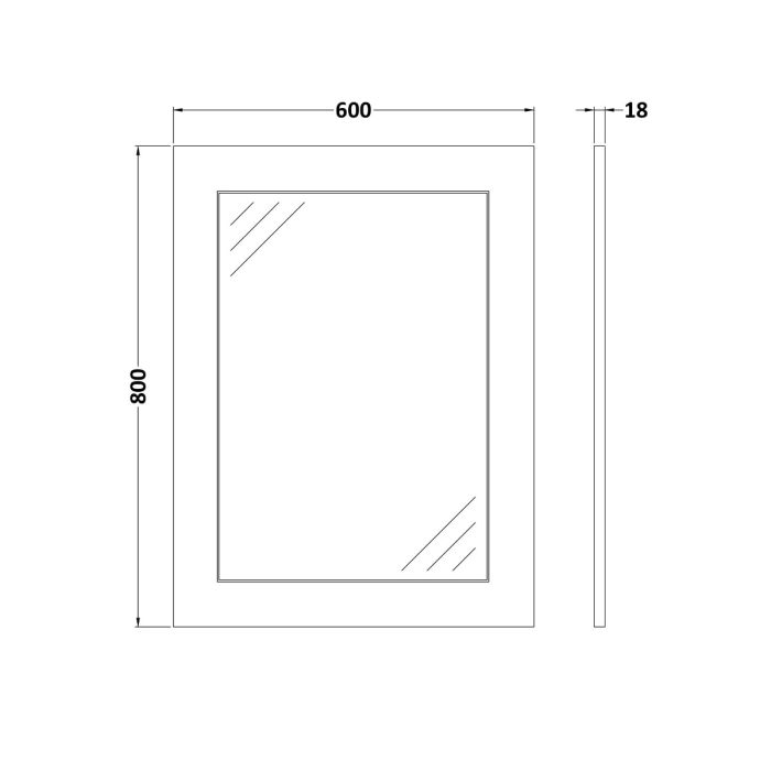 Dezine Greta 600mm Soft Grey Mirror