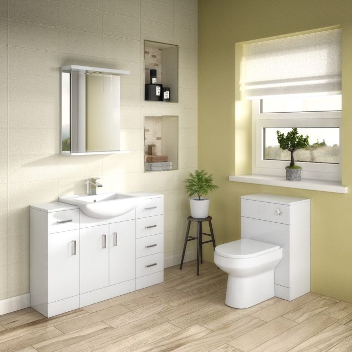 Dezine Velvare 450mm Gloss White Vanity Unit