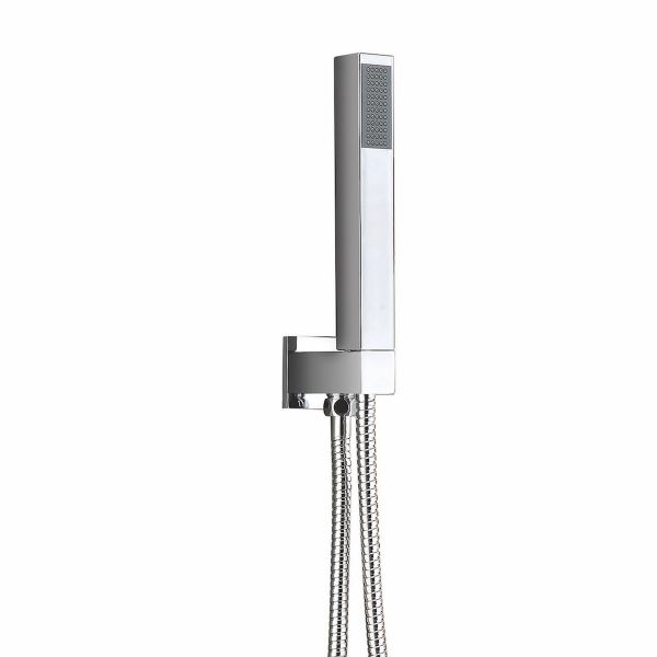 Dezine Square Shower Outlet With Hose And Head - Chrome