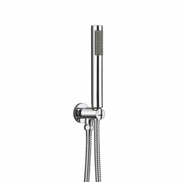 Dezine Round Shower Outlet With Hose And Head - Chrome