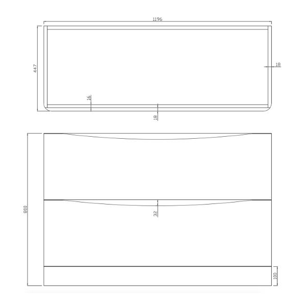 Dezine Calder 1200mm Gloss White Floorstanding Vanity Unit