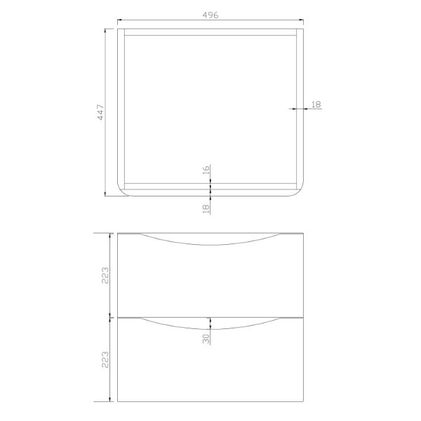 Dezine Calder 500mm Matt Grey Stort Hung Vanity Unit with Countertop and Basin