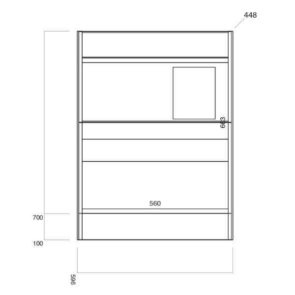 Dezine Calder 600mm Matt Grey Floorstanding Vanity Unit with Countertop and Basin