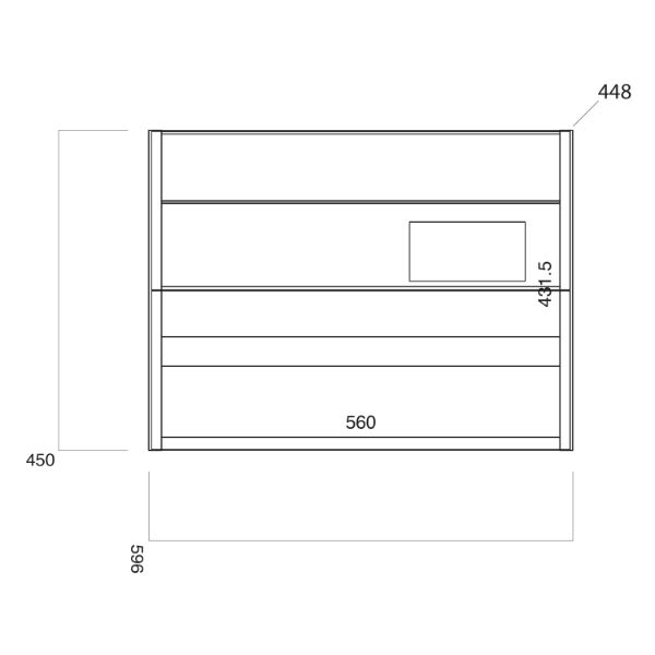 Dezine Calder 600mm Stort Hung Vanity Unit with Countertop and Basin-Gloss White