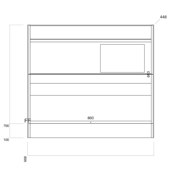 Dezine Calder 900mm Gloss White Floorstanding Vanity Unit with Countertop and Basin