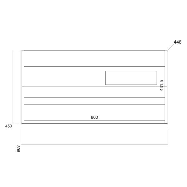 Dezine Calder 900mm Gloss White Stort Hung Vanity Unit with Countertop and Basin