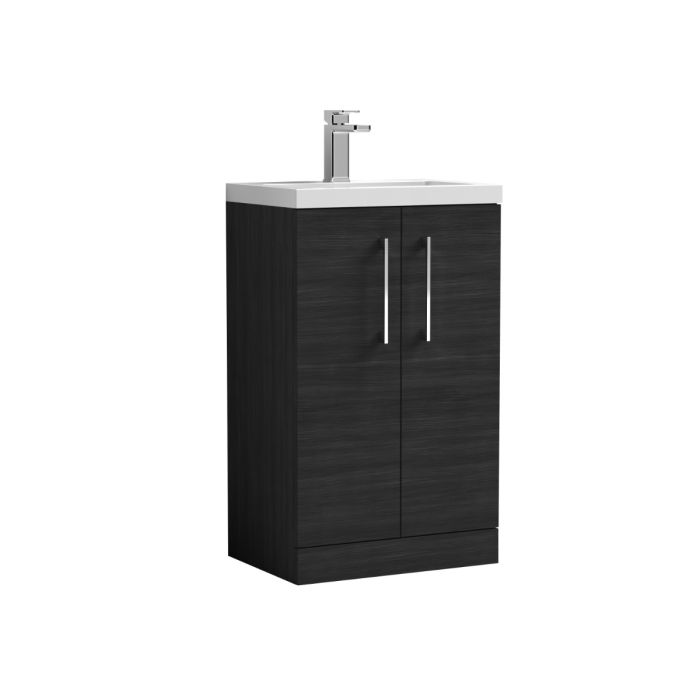 Dezine Avon 2 500mm Charcoal Black Floor Standing Vanity Unit